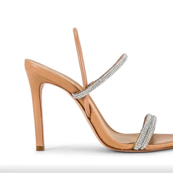 SCHUTZ Nude and Silver Heeled Sandals - Picture 2 of 9